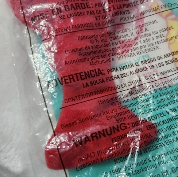 Teenie Beanie Babies Retired 1998 Red Pincher Lobster #5 Ty Inc Happy Meal - Picture 7 of 8